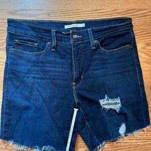 Levi's Women's Dark Blue Denim Shorts